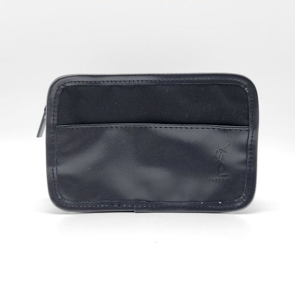 YSL Parfums Men's Toiletry Cosmetic Pouch Bag | Black | NEW - Picture 1 of 4